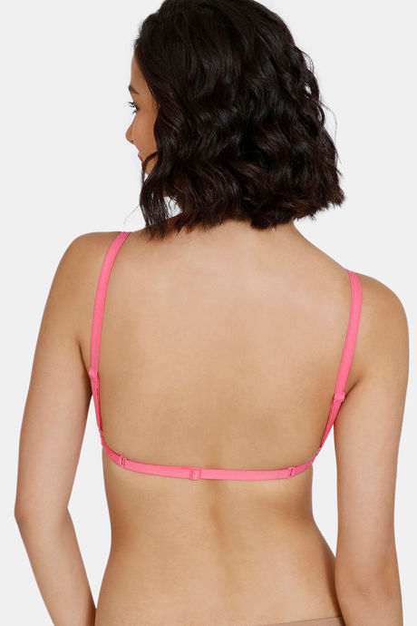 Zivame Beautiful Basics Double Layered Non Wired 3/4Th Coverage Backless Bra - Pink Lemonade — image 4